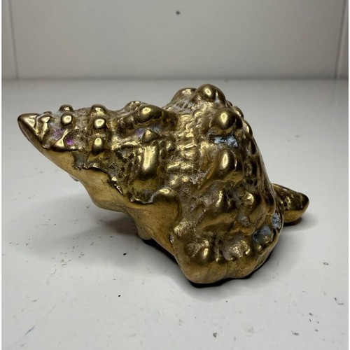 Vintage brass sea shell - vintage,