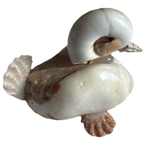Vintage seashell duck - vintage, figurine